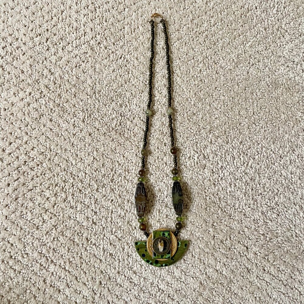 Wearable Art! Handmade Original Carol Kent Necklace and Earrings Set - Picture 8 of 15